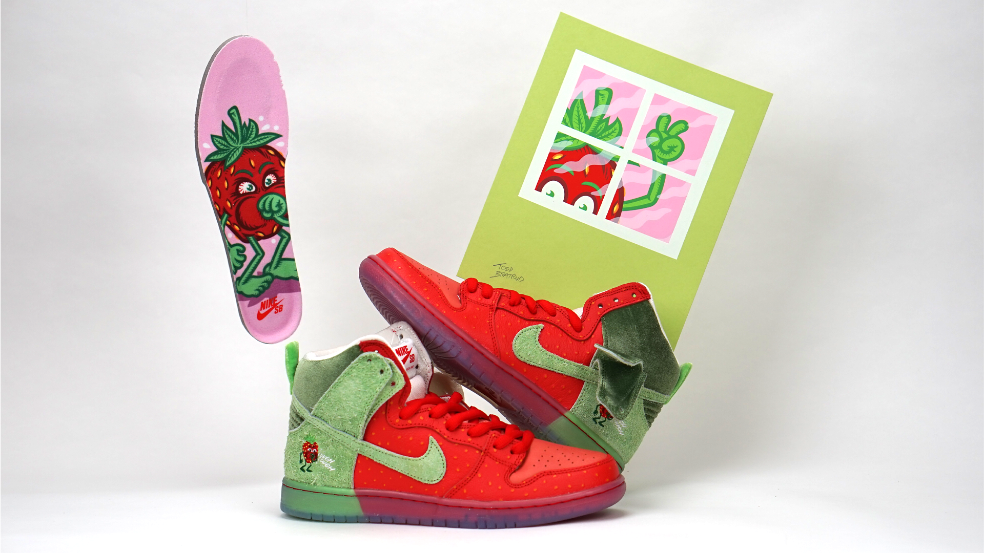 Nike SB Dunk high strawberry cough WallStreet Skateshop