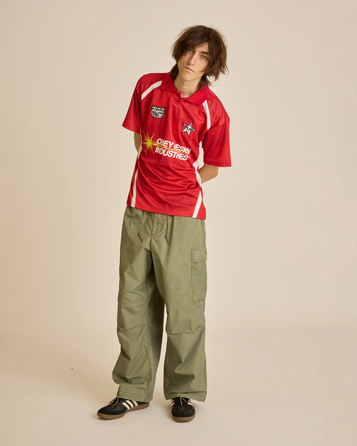 Obey Jersey - Soccer Jersey - Red Multi