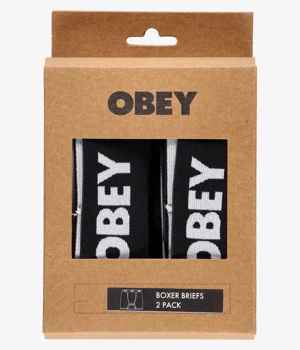 Obey Boxer Briefs - Established Work 2 Pack - Black
