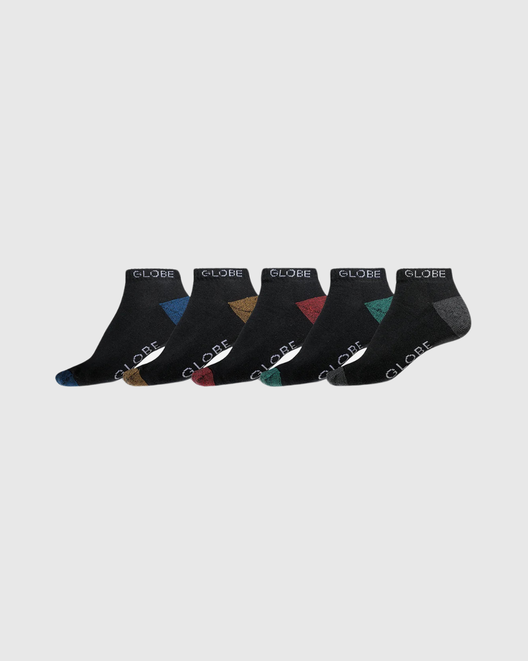 Globe Socks - Ingles Ankle Socks 5-Pack - Black/Assorted