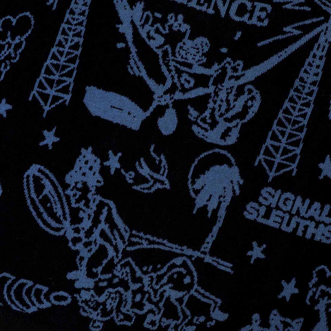 Passport Sweater - Eyeball - Black/Harbour Blue