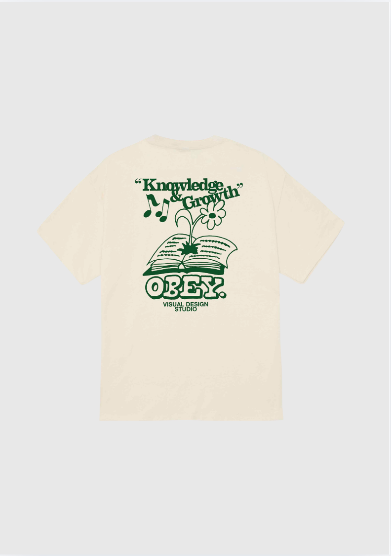 Obey Tee - Knowledge & Growth - Cream