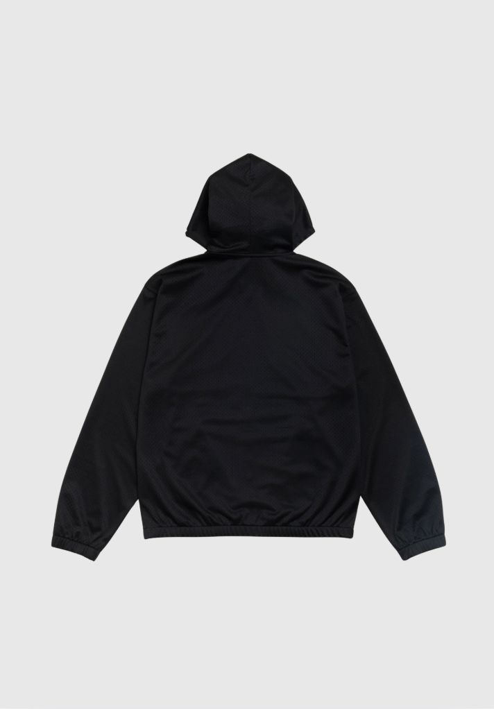 Stussy Zip Hoodie - Athletic Mesh - Black