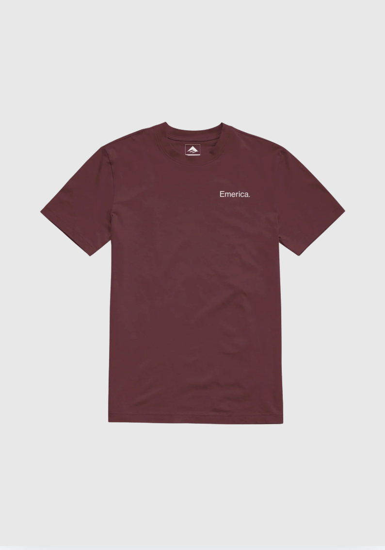 EMERICA LOCKUP SS TEE BURGUNDY