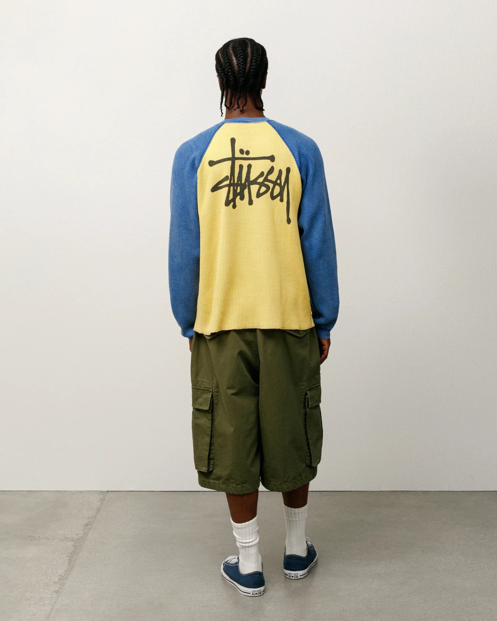 Stussy Crew - Raglan Thermal 2 Tone - Yellow