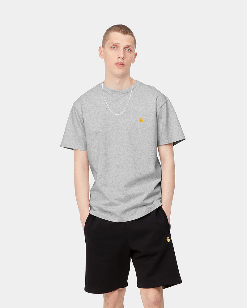 Carhartt WIP Tee - Chase - Ash Heather / Gold