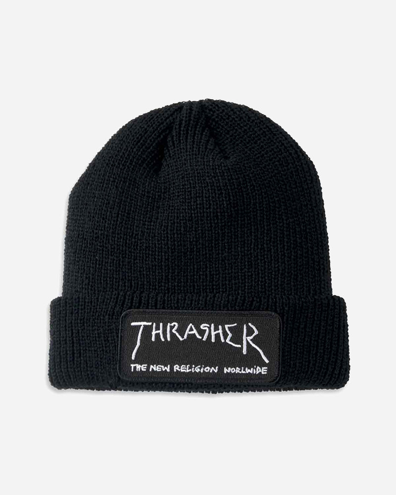 Thrasher Beanie - New Religion Patch - Black