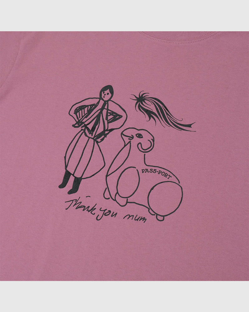 Passport Teeshirt - Thank You Mum - Berry