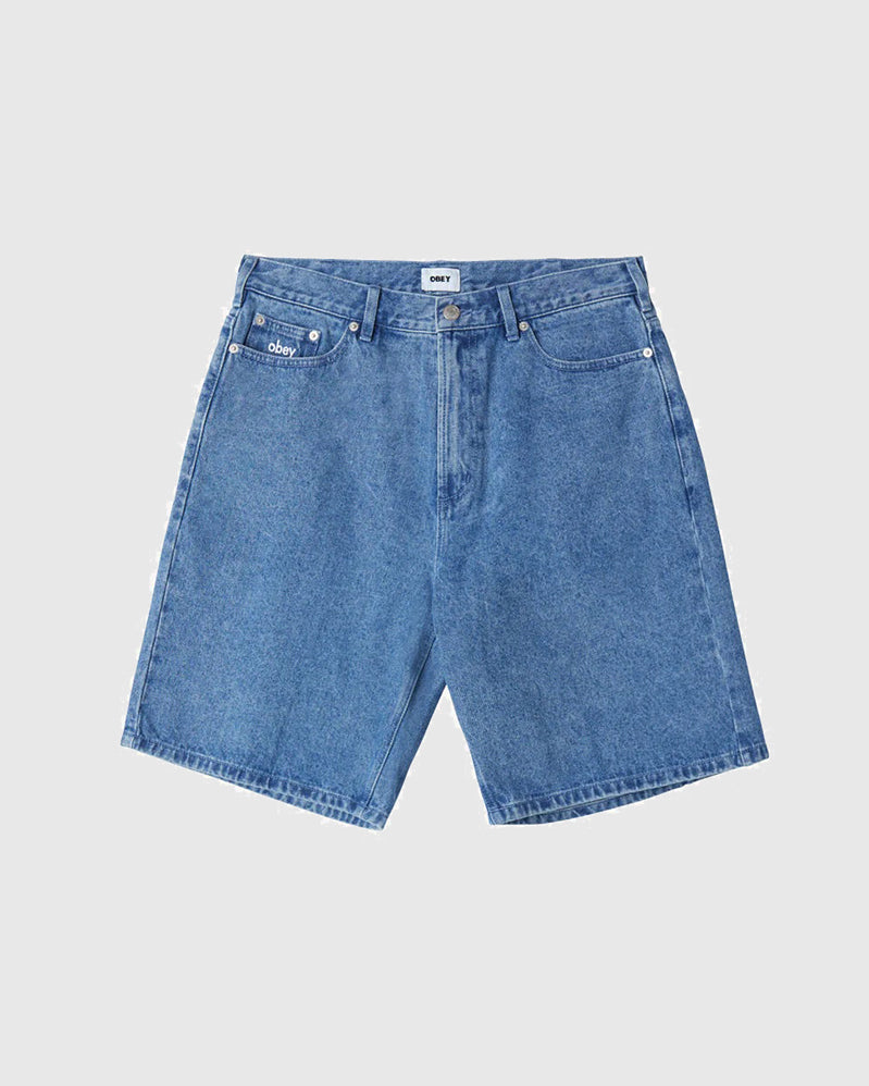 Obey Short - Bigwig Baggy Denim - Light Indigo