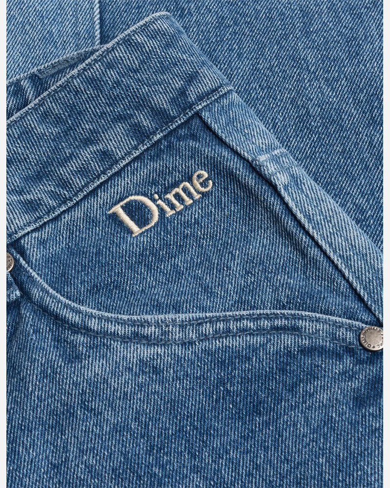 Dime Pant - Blocked Relaxed Denim - Blue Washed