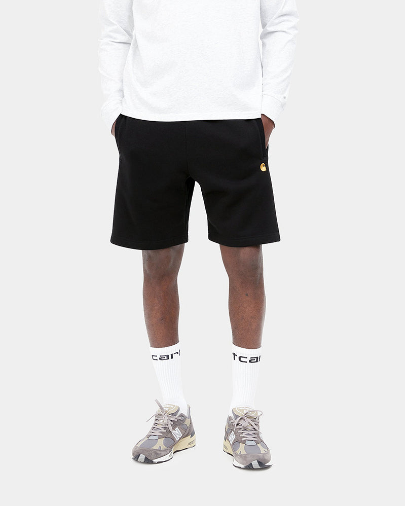 Carhartt WIP Short - Chase Sweat - Black / Gold