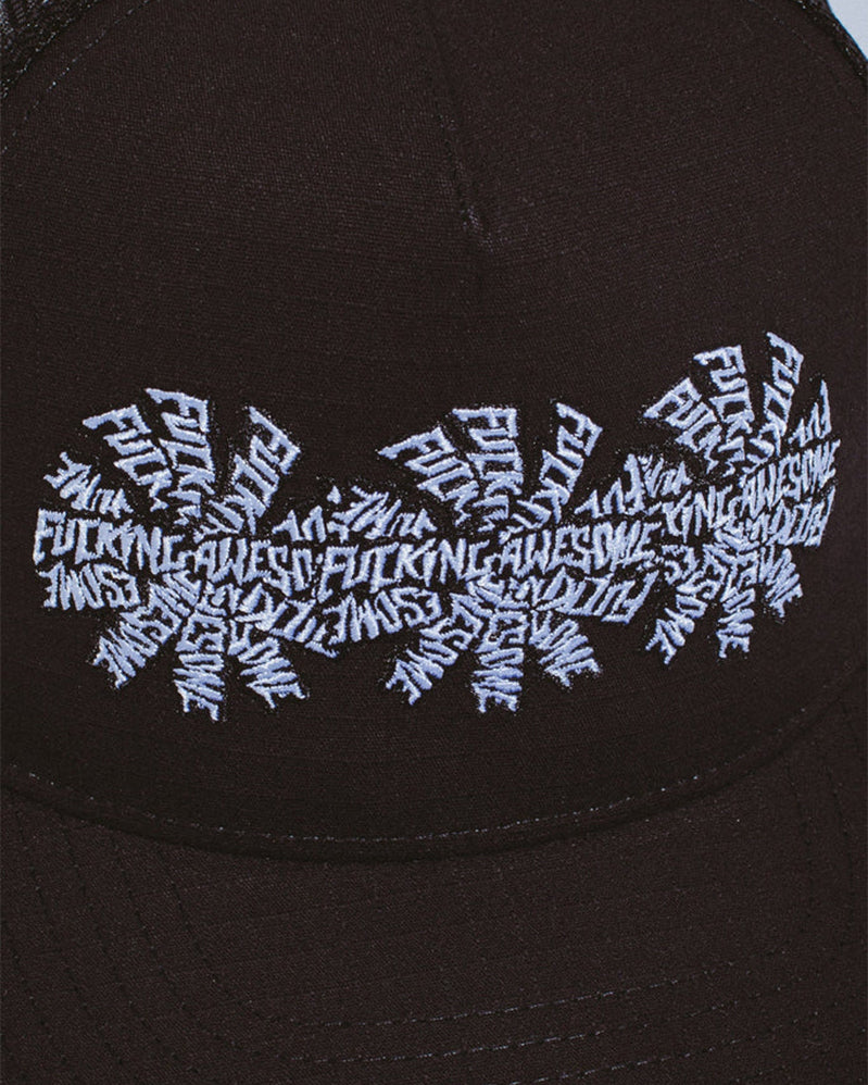 Fucking Awesome Cap - Three Spiral Trucker - Black