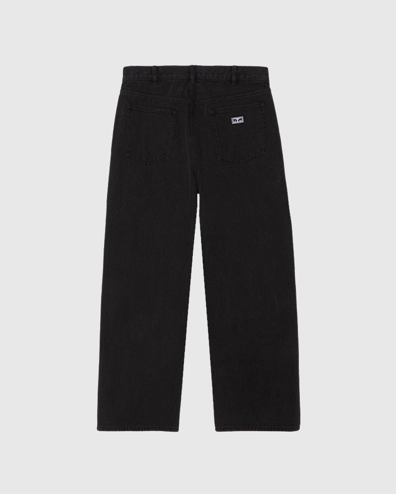 Obey Pant - Bigwig Baggy Denim - Washed Black