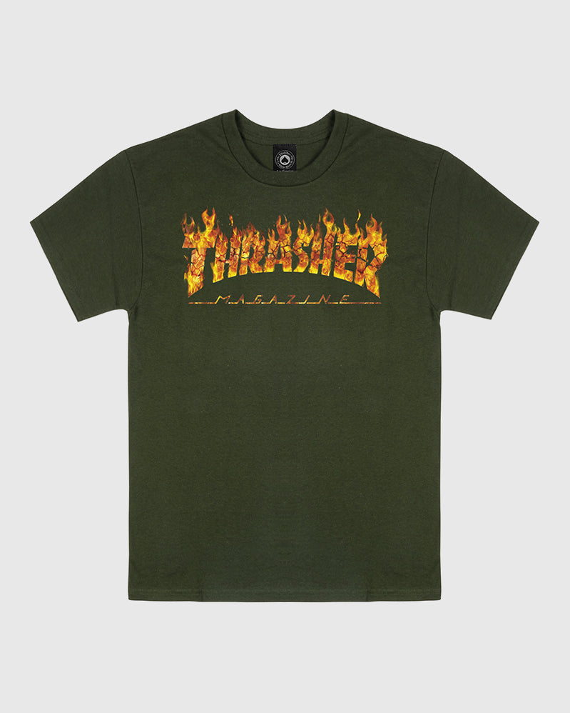 Thrasher tee inferno green