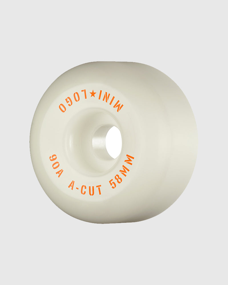Mini Logo Wheels - A Cut - White - 58mm - 90A