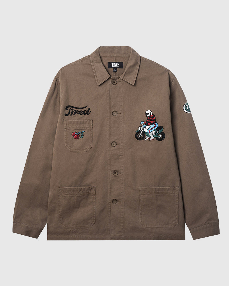 Tired Jacket - Moto Field Coat - Chocolate Chip