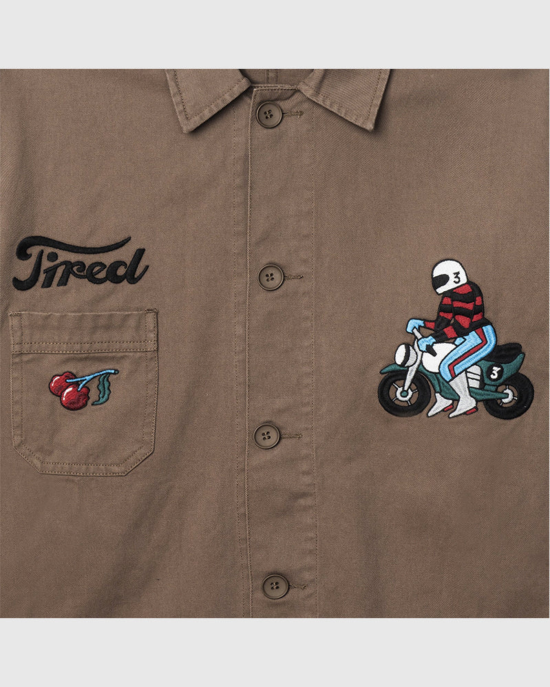 Tired Jacket - Moto Field Coat - Chocolate Chip