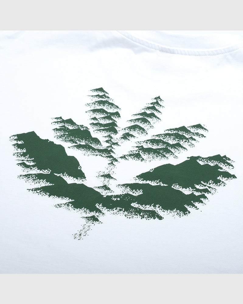 Magenta Tee - Mountains - White