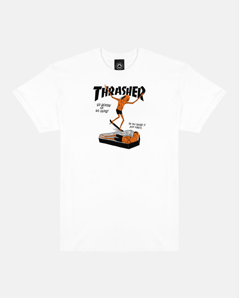 Thrasher Tee - Coffin By Neckface - White