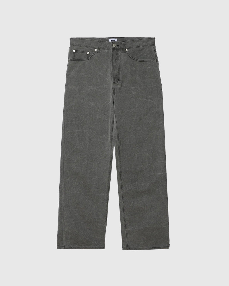 Obey Pant - Classic Wrinkle Baggy Denim - Black Wrinkle Wash