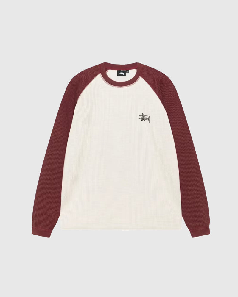 Stussy Crew - Raglan Thermal 2 Tone - Off White