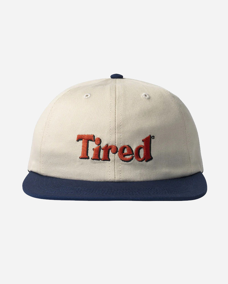 tired casquette two tone logo cream dark blue