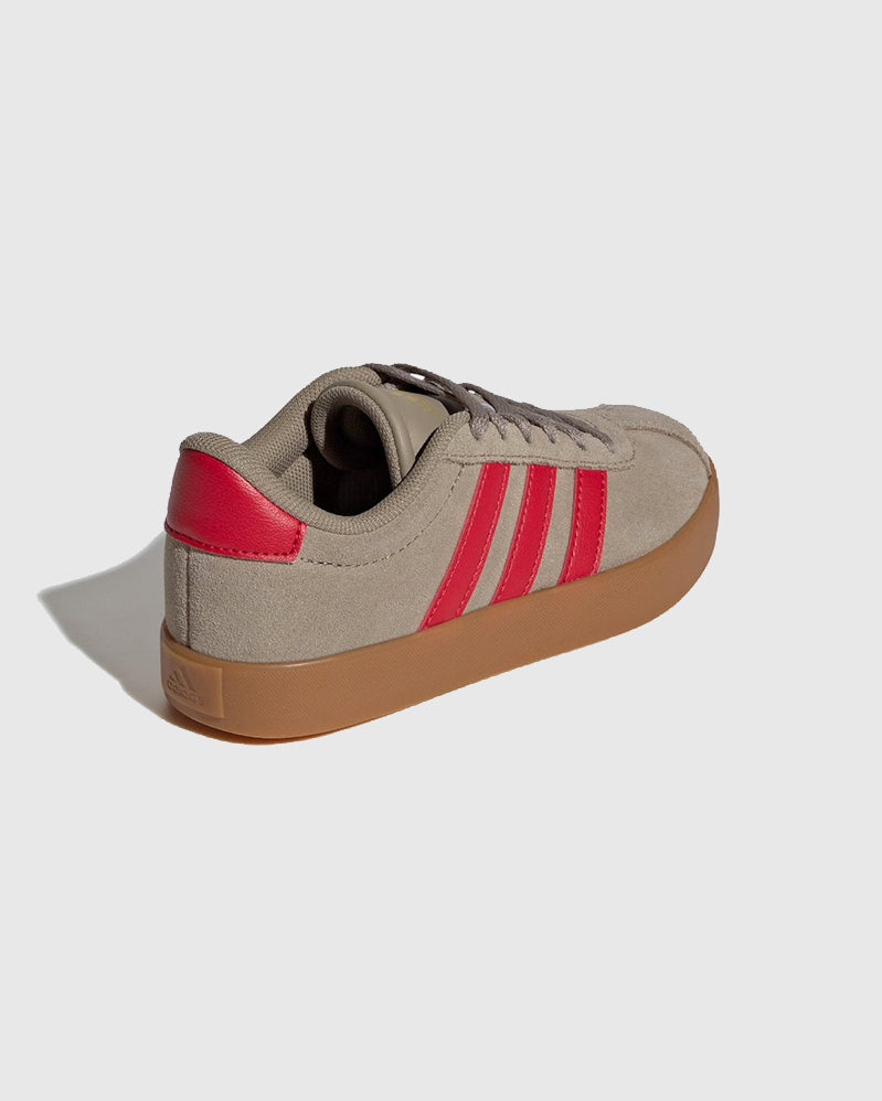 Adidas Kids - Vl Court 3.0 - Blanch Cargo/Pure Ruby/Gold Metallic