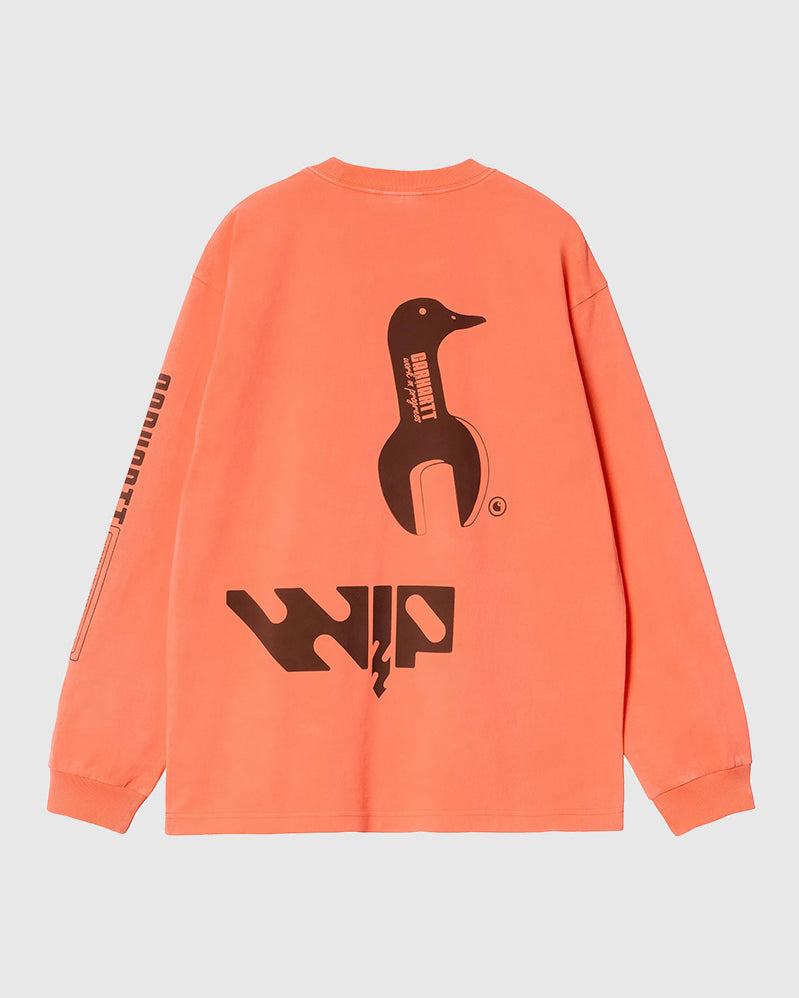 Carhartt WIP Long Sleeve Tee - Industry - Lumo Orange / Black