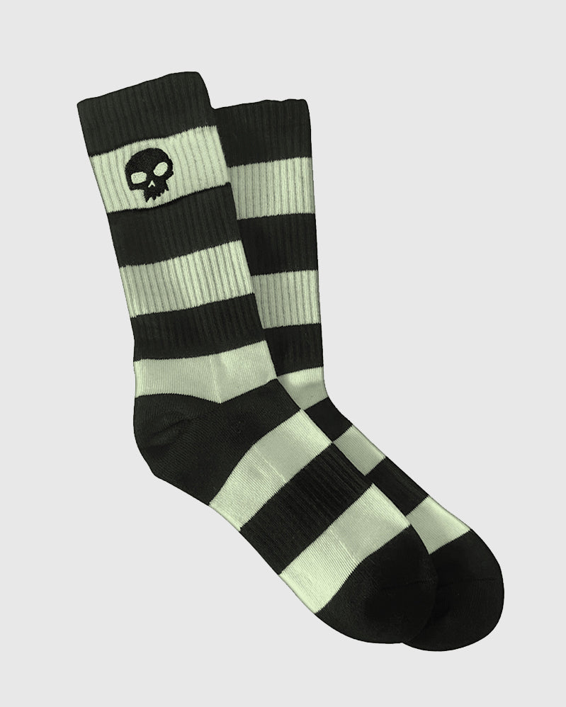 Zero Socks - Skull Stripes - White