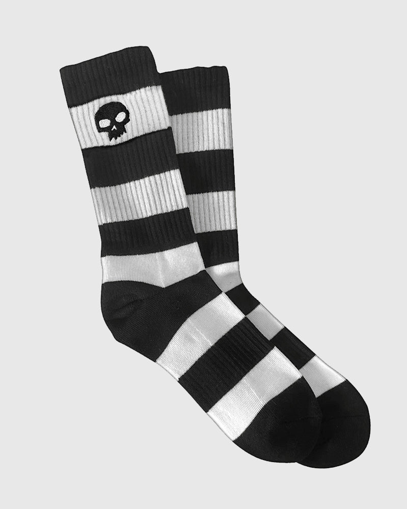 Zero Socks - Skull Stripes - White