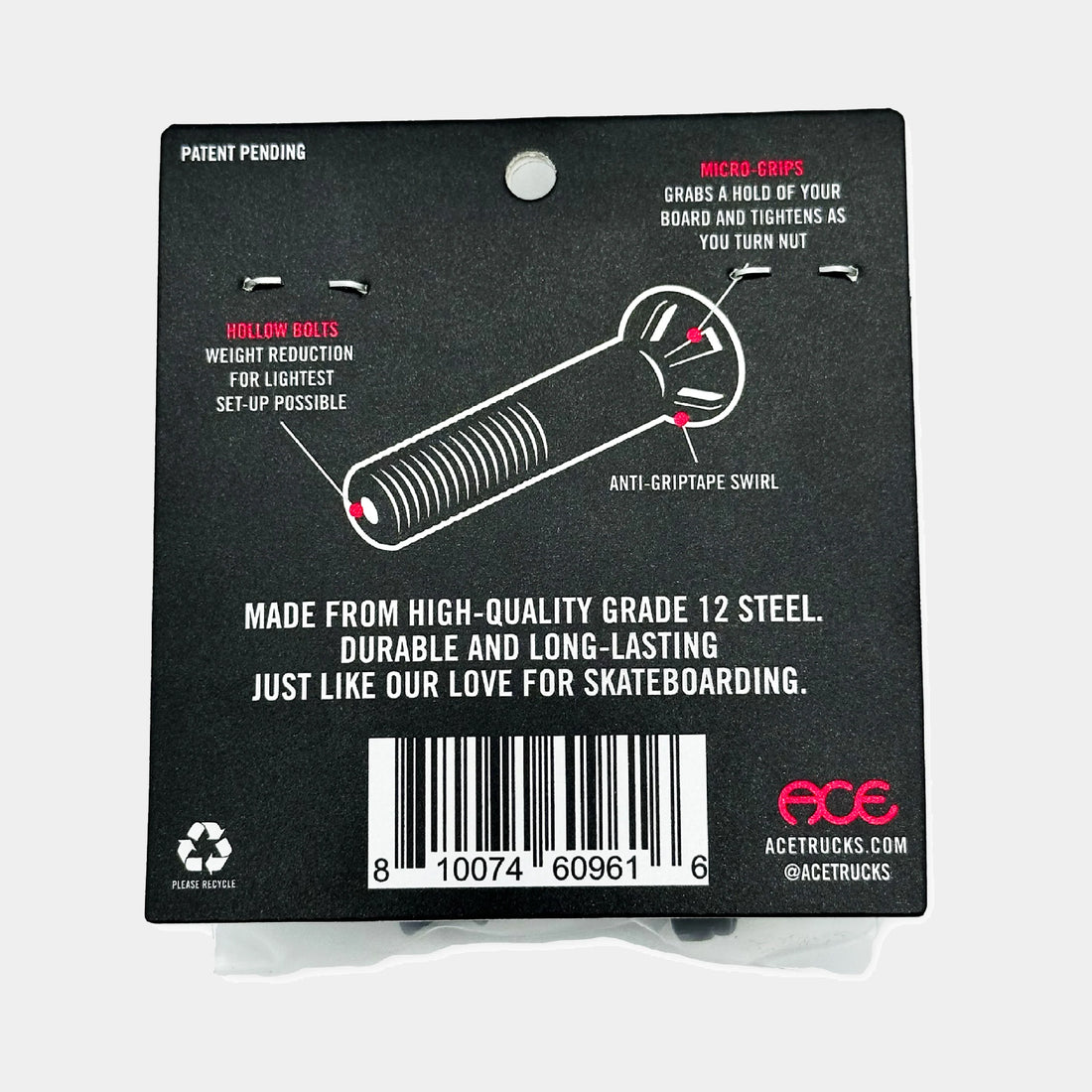 Ace Vis - Hollow Bolts with Grippers - 1"