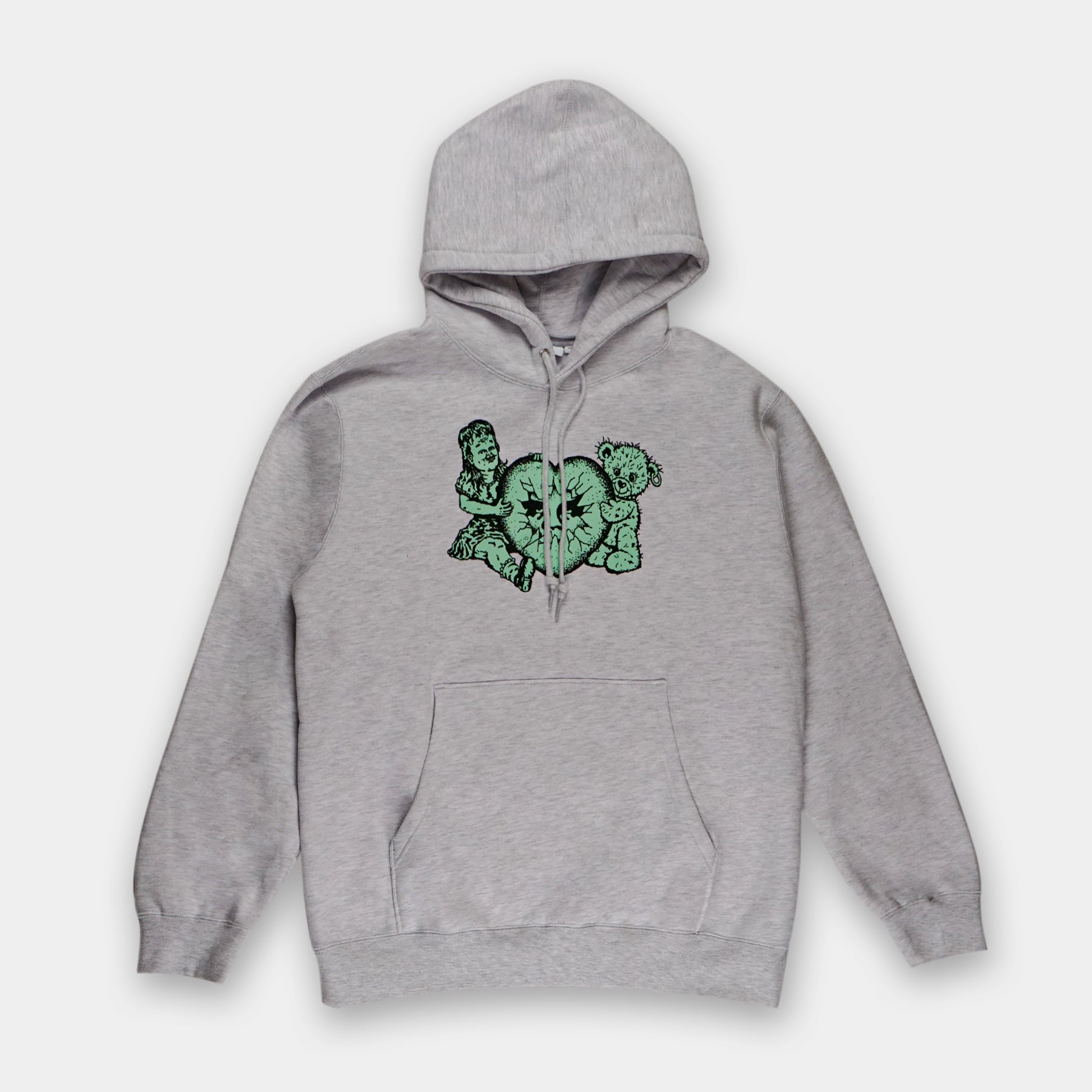 sweat à capuche Obey x Wallstreet gris vue de face