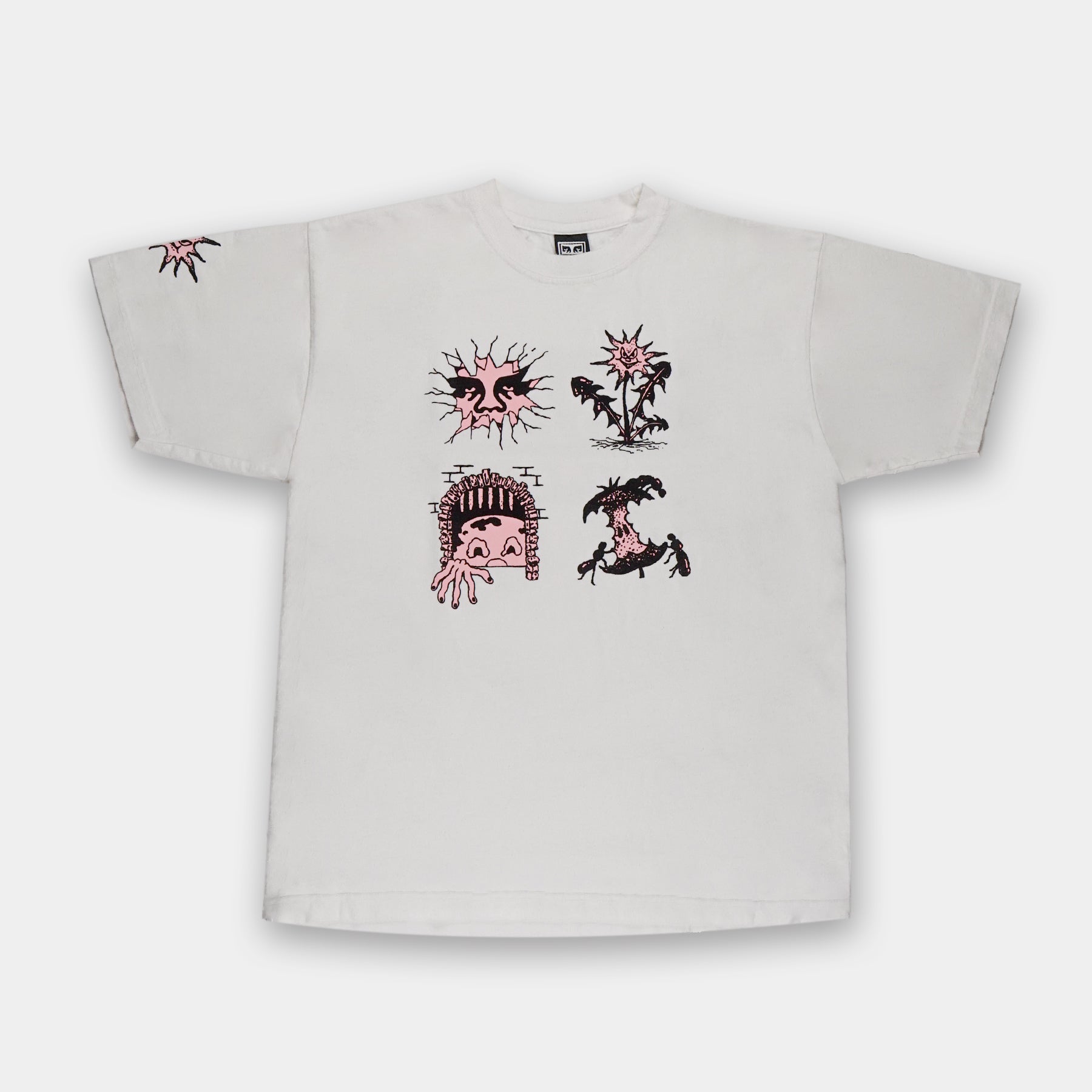 tee-shirt wallstreet x obey blanc