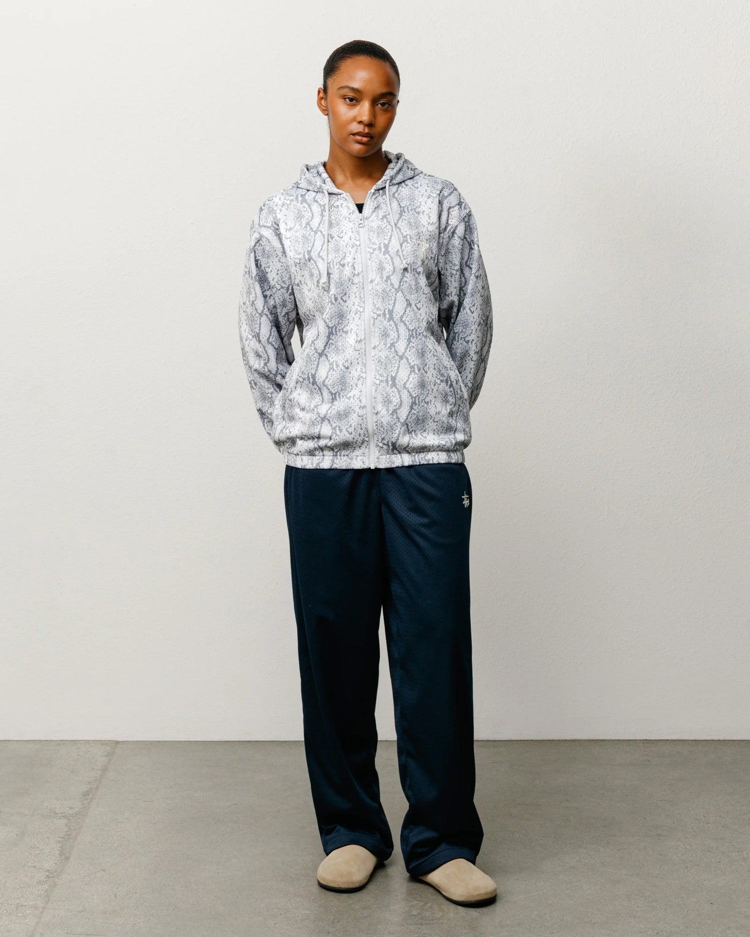 Stussy Hoodie - Athletic Mesh Zip - Snake