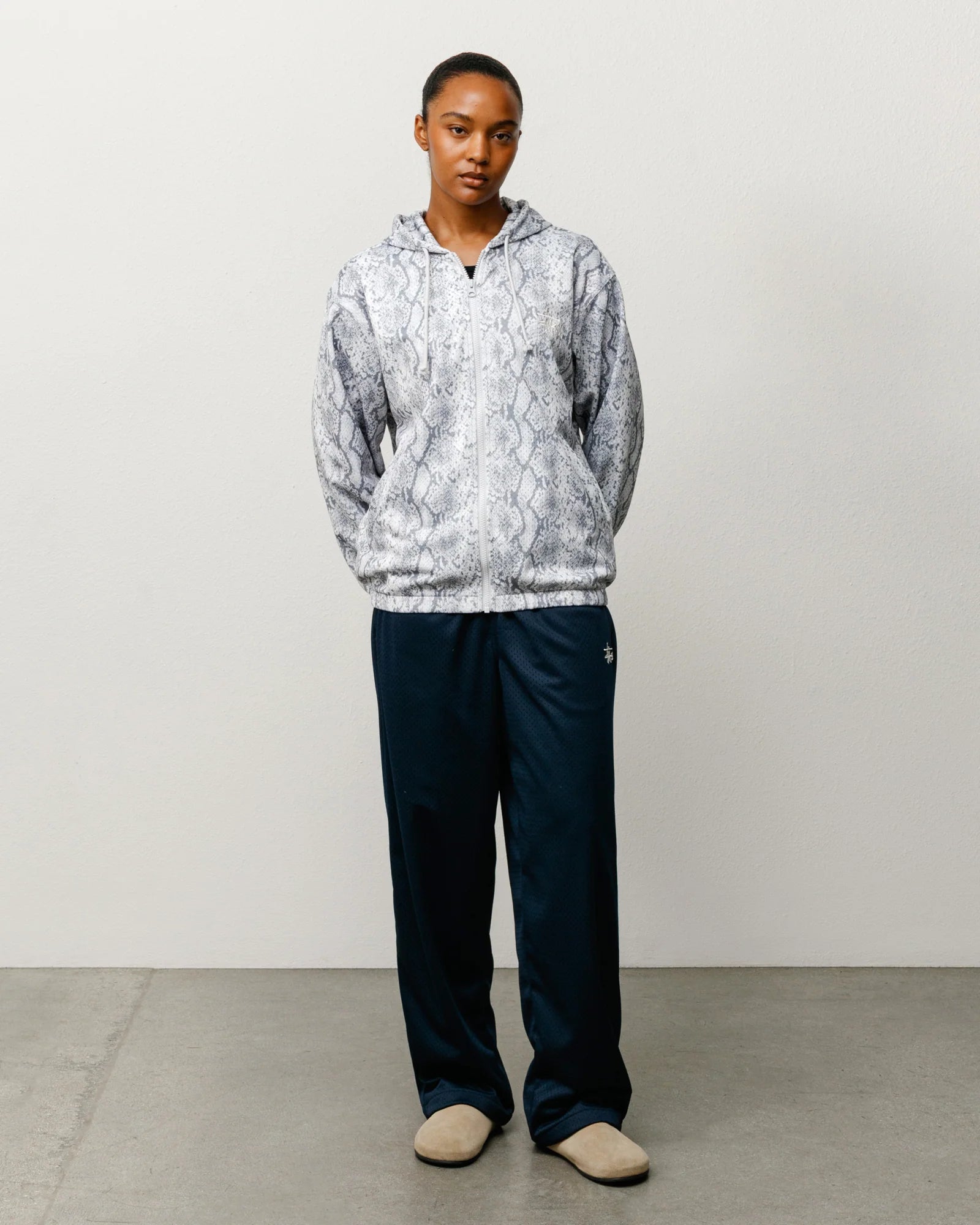 Stussy Hoodie - Athletic Mesh Zip - Snake