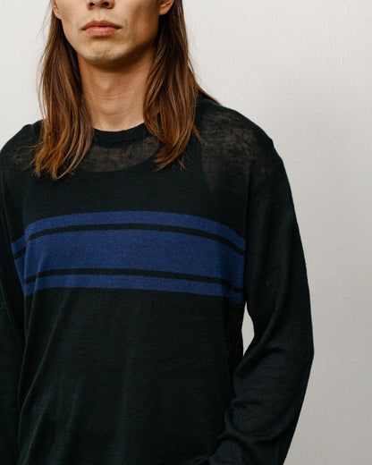 Stussy Sweater - Striped Long Sleeve - Black