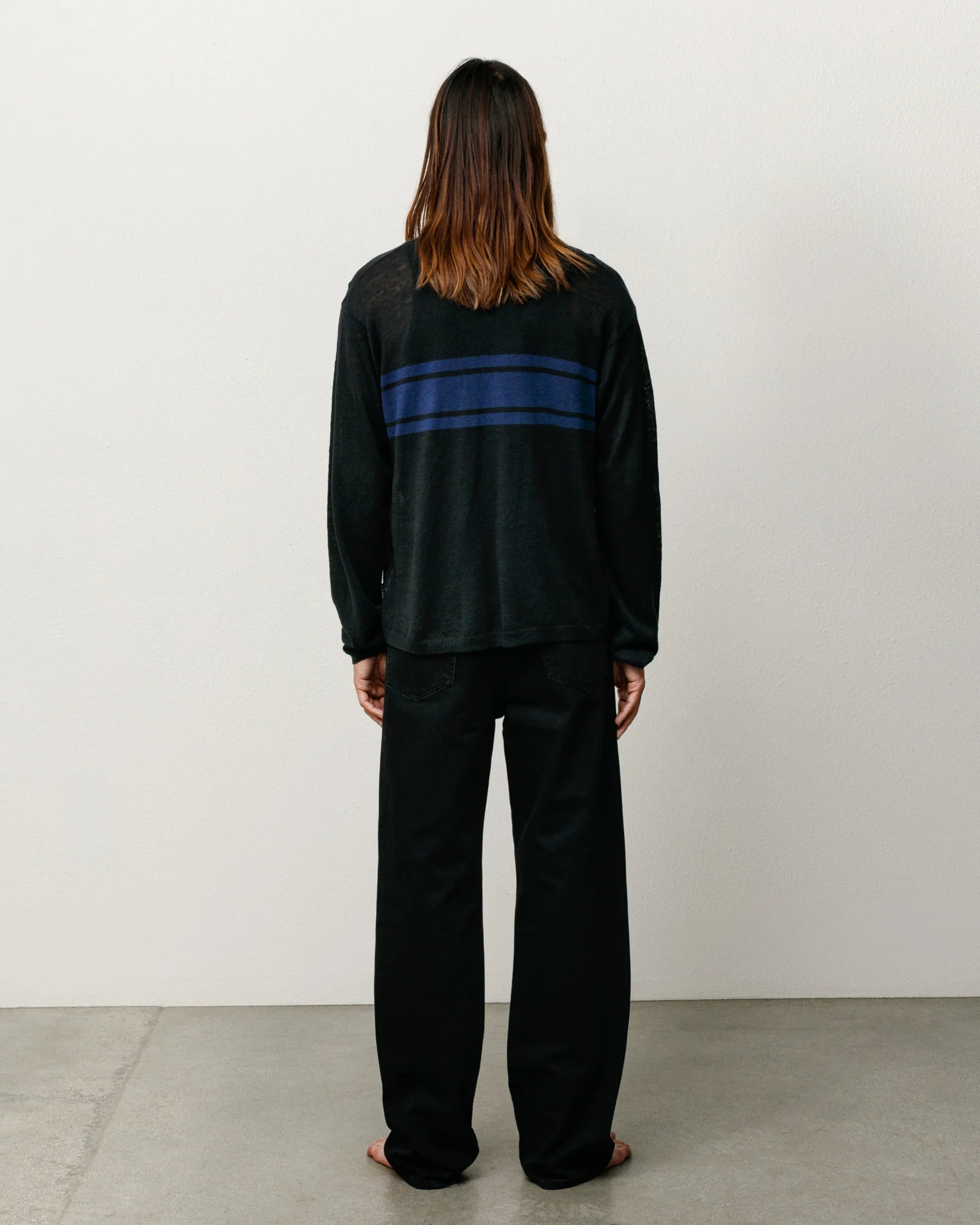 Stussy Sweater - Striped Long Sleeve - Black