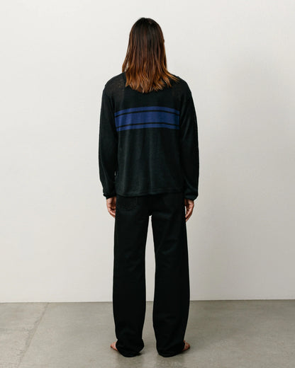 Stussy Sweater - Striped Long Sleeve - Black