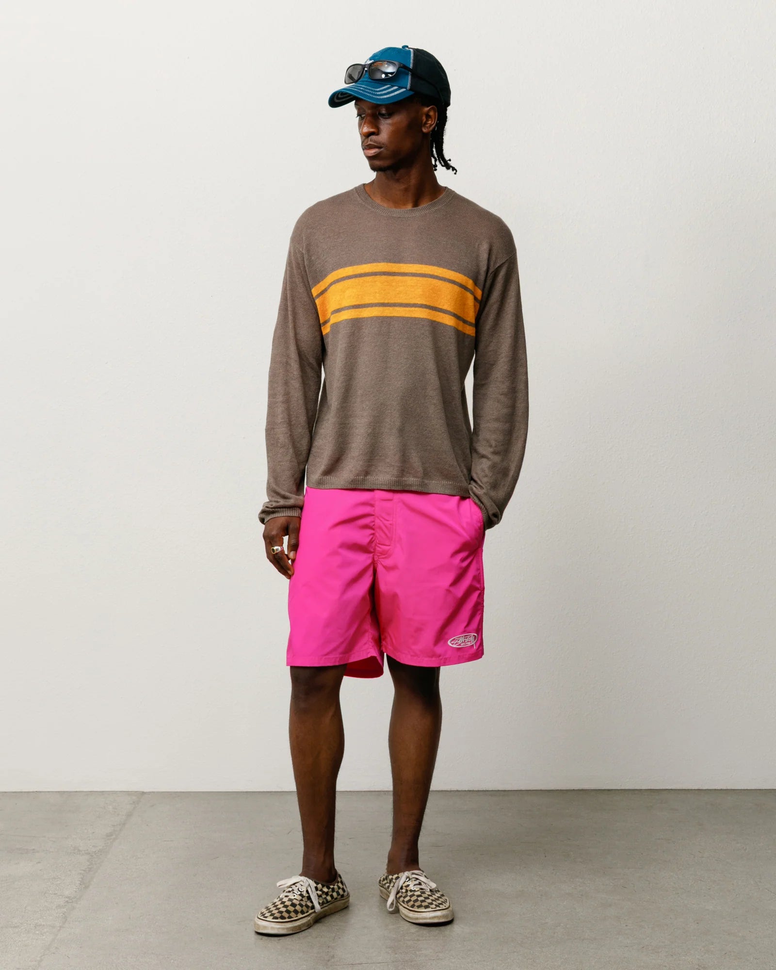 Stussy Sweater - Striped Long Sleeve - Brown