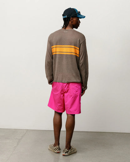 Stussy Sweater - Striped Long Sleeve - Brown