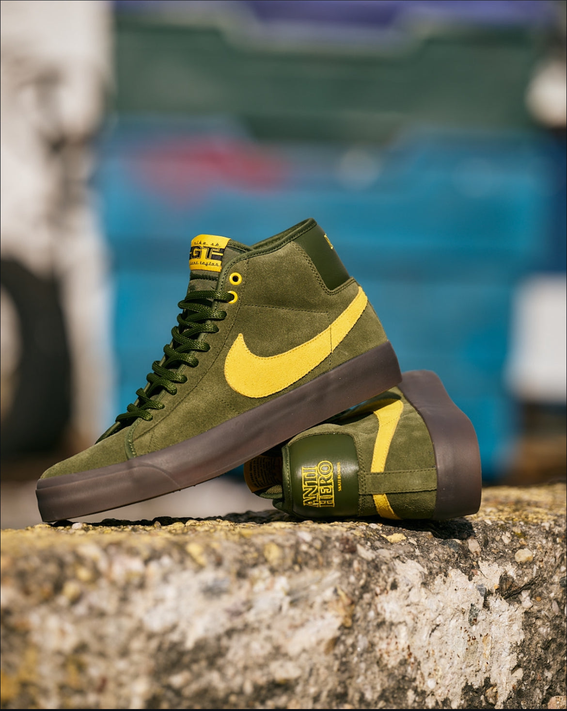 Nike SB Blazer Mid Anthi Hero Rough Green Amarillo