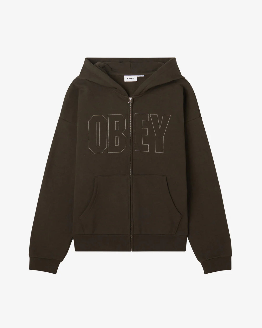 Obey Hoodie - Digable Extra Heavy Zip - Rosin