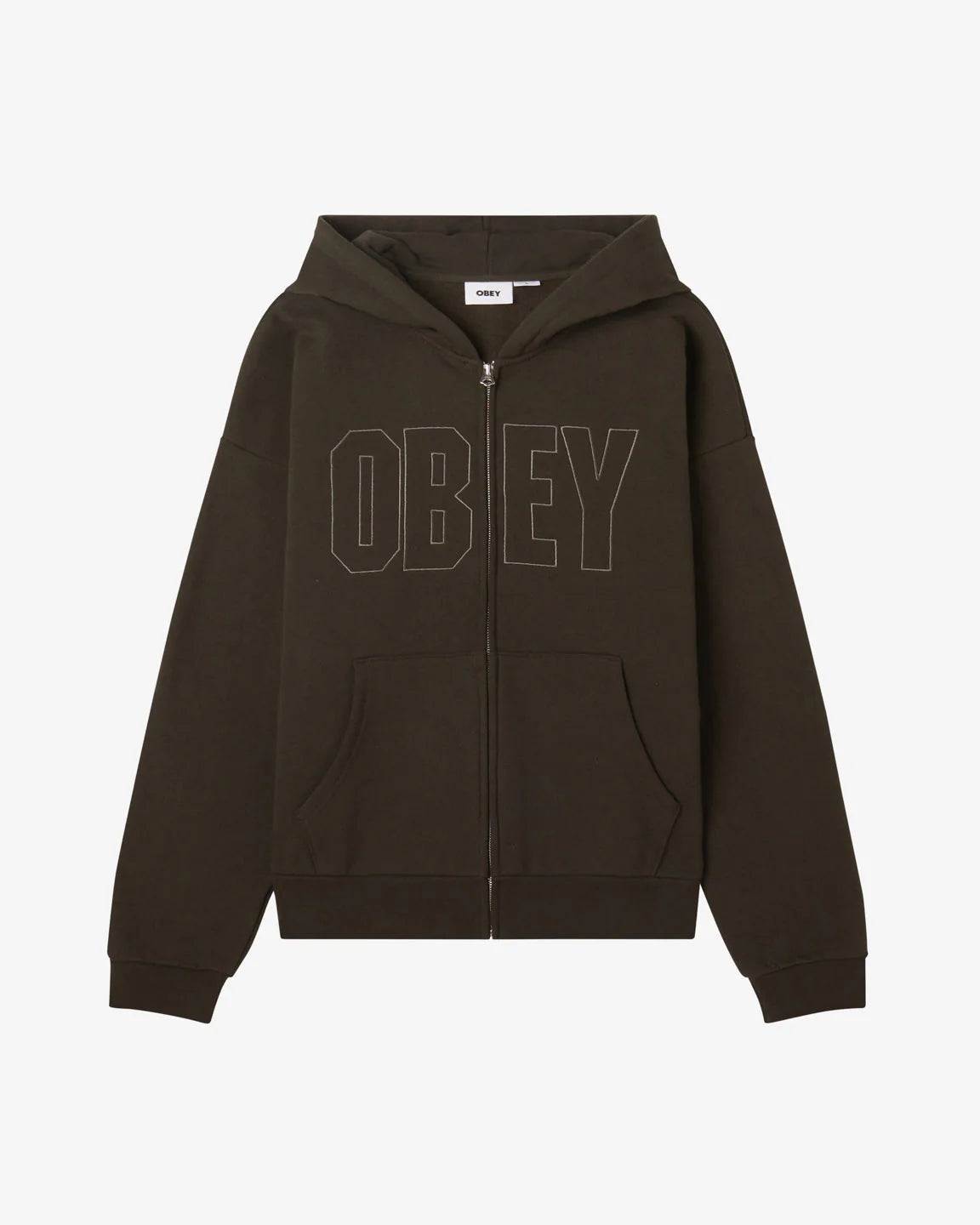 Obey Hoodie - Digable Extra Heavy Zip - Rosin