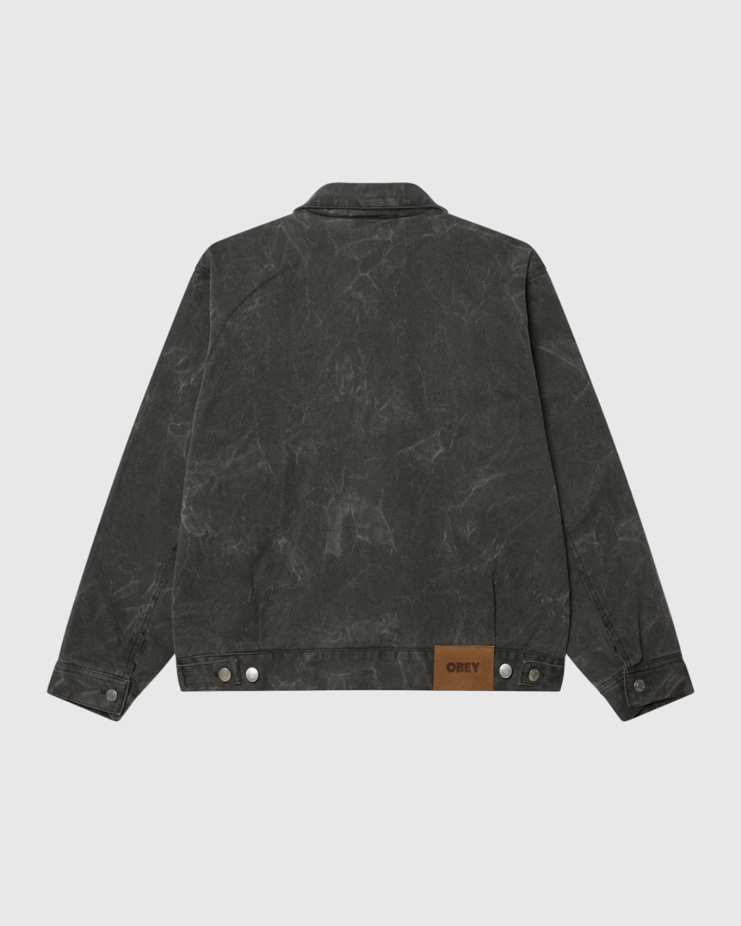 Obey Jacket - Workman Zip - Black Wrinkle Wash