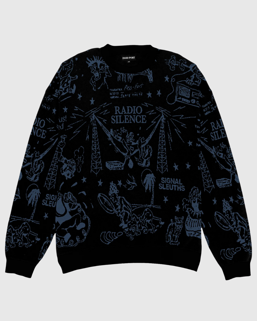 Passport Sweater - Eyeball - Black/Harbour Blue