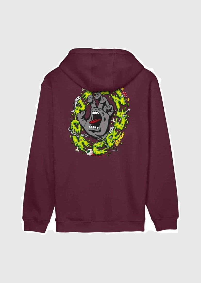 Santa Cruz Hood - Screaming Hand Chest - Dark Cherry