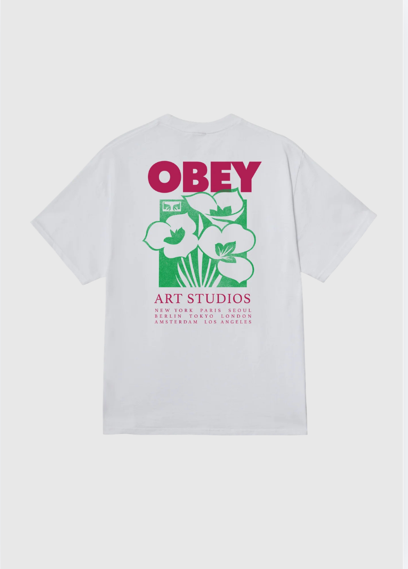 Obey Tee - Art Studio Flower - White