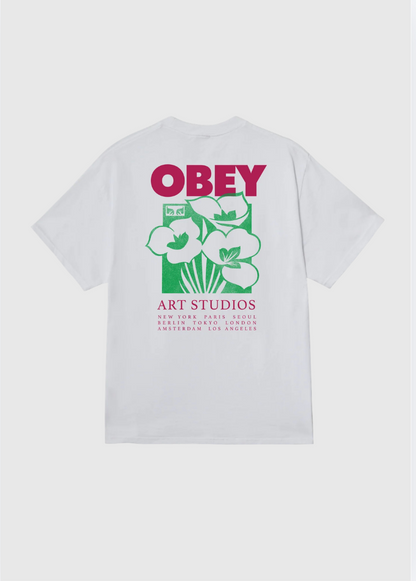 Obey Tee - Art Studio Flower - White