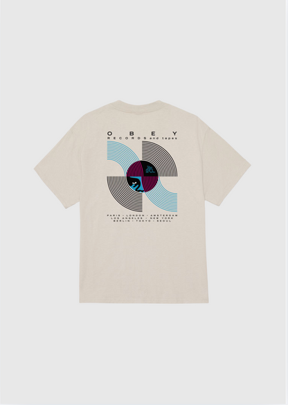 Obey Tee - Records And Tapes - Silver Grey