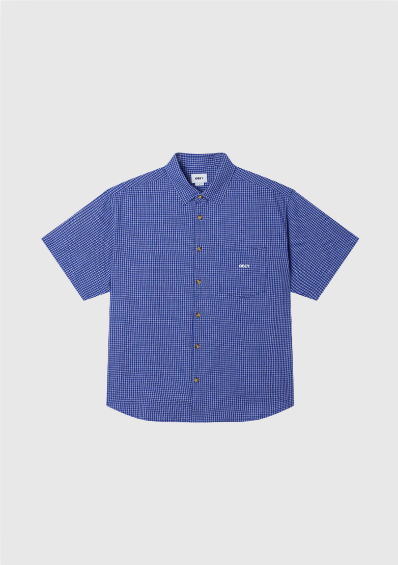 Obey Chemise - Bigwig Frank Woven - Surf Blue